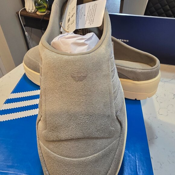 Adidas Originals Rivalry Platform Gray Mule Shoes Nubuck Leather Size 9 NEW - Picture 2 of 9